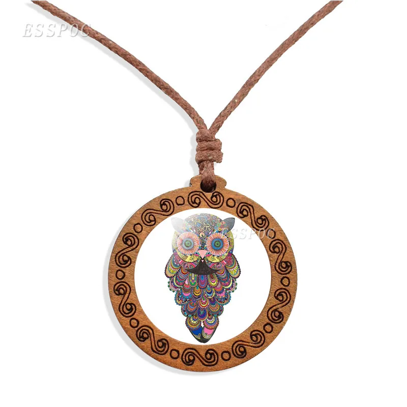 Деревянное ожерелье изысканный узор элегантная Картина акварелью картина