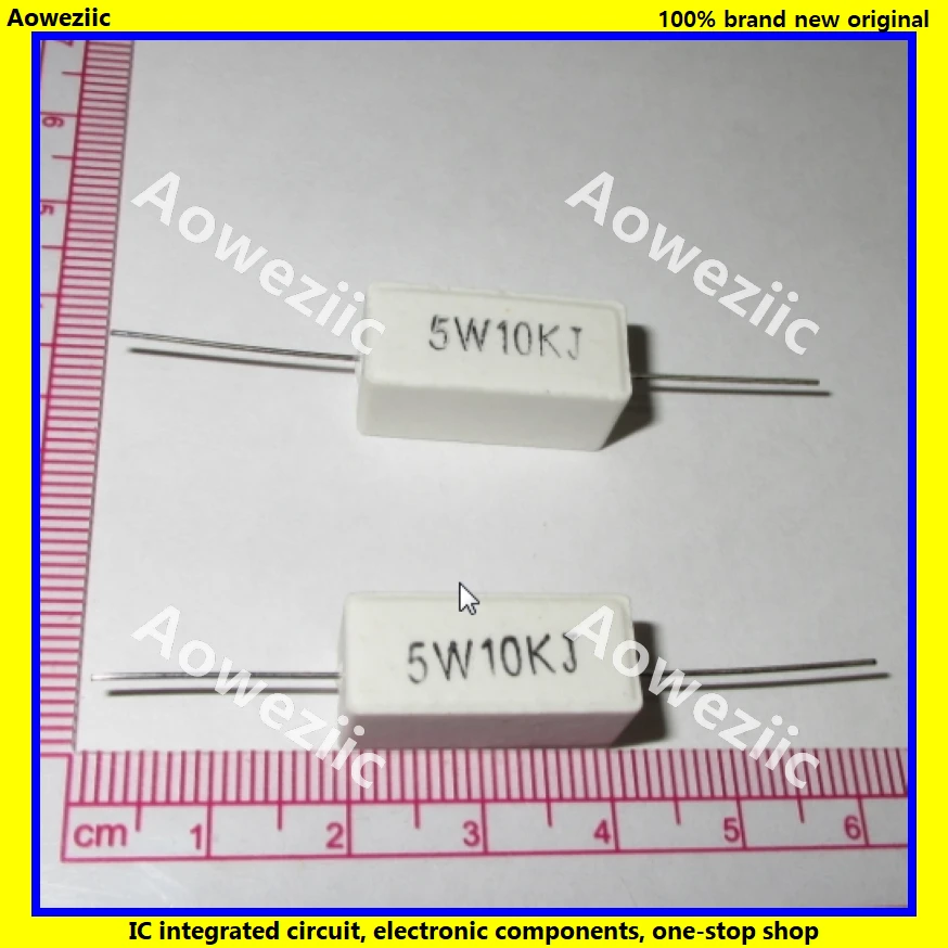 10 шт. горизонтальная цементная стойкость RX27 5 Вт к ом RJ 5W10KJ 10000R 10000RJ керамическое сопротивление точность 5%