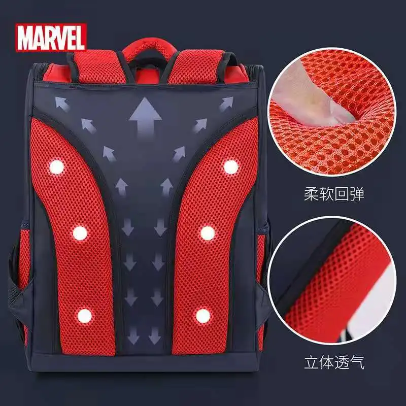 Disney New School Bags For Boys Primary Student Shoulder Orthopedic Backpack Spider Man Captain America Grade 1-4 Mochilas