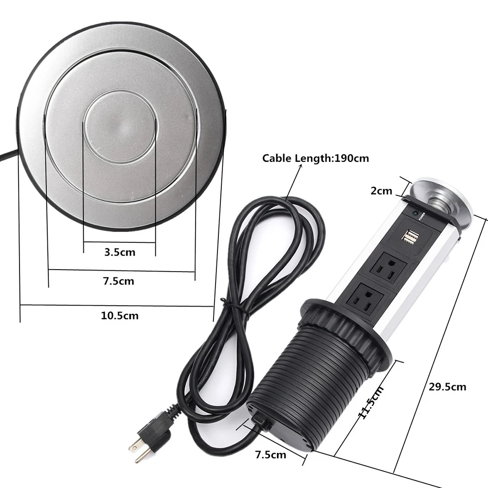 12/13A 3 Розетка питания 2 usb порта для зарядки кухонная настольная розетка выдвижные
