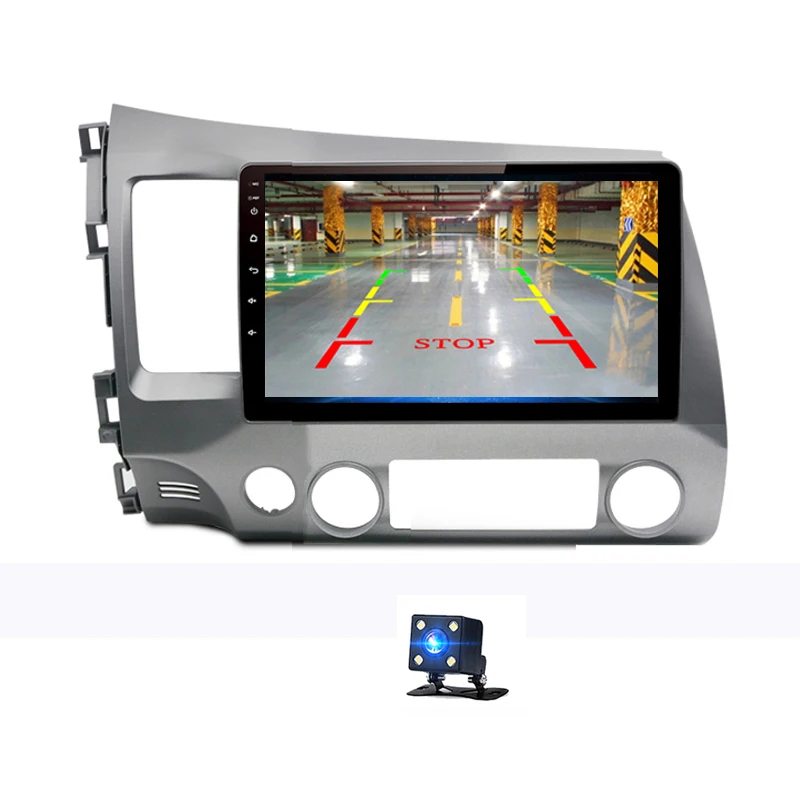 Двойной din Android автомобильный мультимедийный плеер gps Радио 2din для Honda Civic 2006 2007 2008 2009-2011 стерео навигация головное устройство - Цвет: with camera