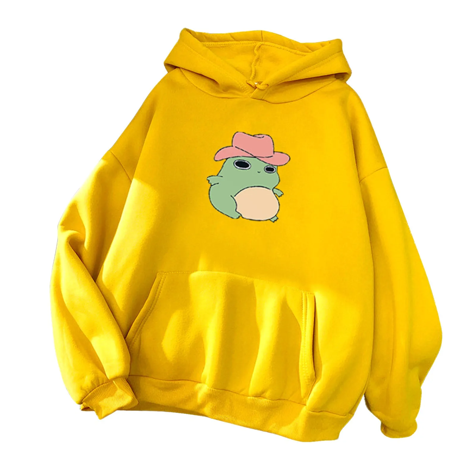 

2021 Women Fashion Hoodies Round Neck Long Sleeve Casual Pullover Sweatshirt Animal Print Pocketed Young Sweatshirt Top Clothes