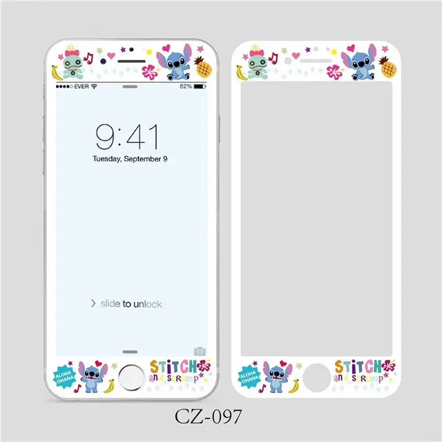 19 Закаленное стекло с узором стежка для iPhone 6 6s 7 8 Plus Защитная стеклянная пленка для экрана 3D 9H - Цвет: 19