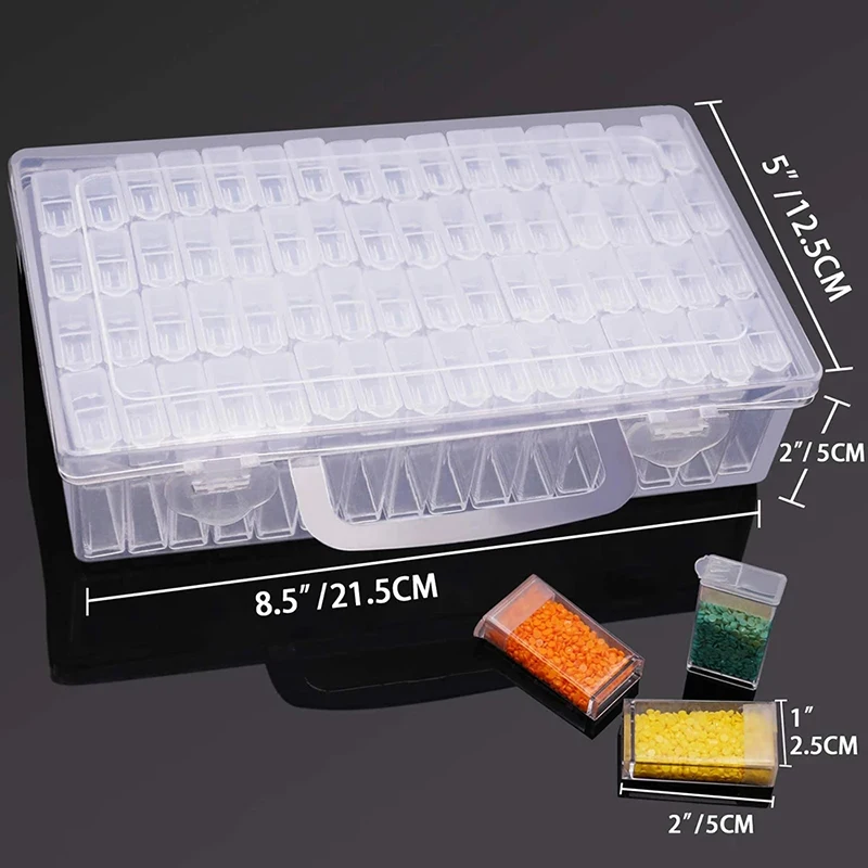 

64 Grid Diamond Painting Accessories Beads Box Full DIY Diamond Art Storage Boxes Plastic Craft Cross Stitch Storage Container