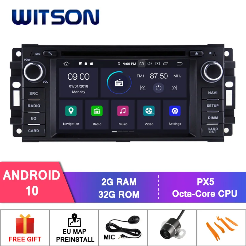 Автомобильный мультимедийный плеер WITSON проигрыватель на Android 10 0 4 Гб ОЗУ + 64 FLASH 8