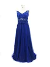 Вечернее свадебное шифоновое официальное длинное платье для подружки невесты, вечернее синее кружевное Элегантное Длинное Платье