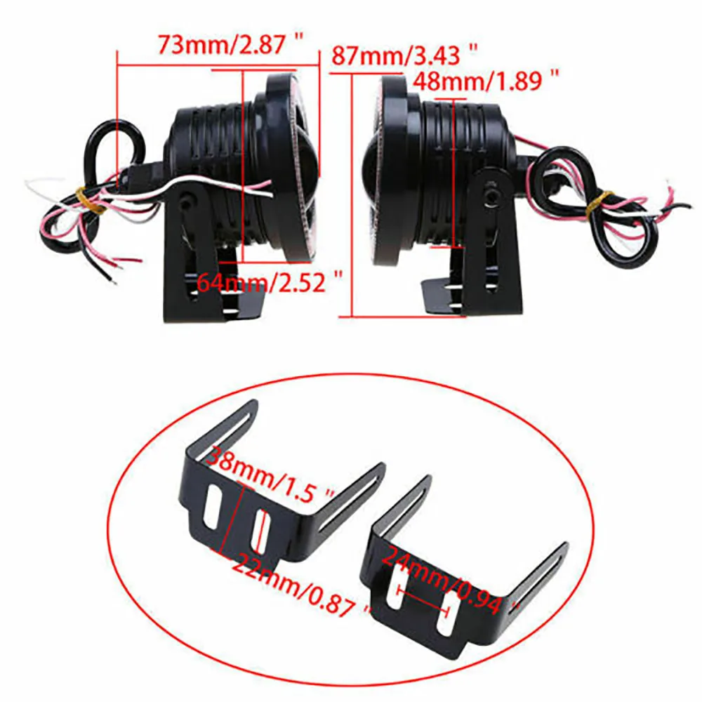 

White Angel Eye Fog Lights 2.5inch 3200LM Accessories Car Halo Projector