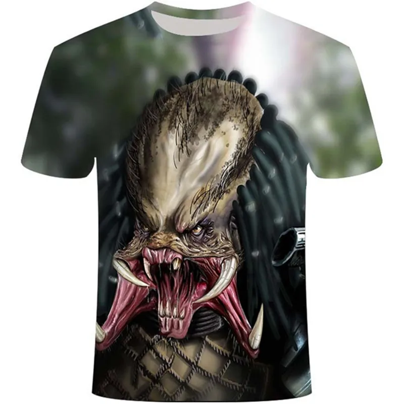 

Summer Women Men Casual T-Shirts New Hot Horror Film Predator Print 3D Tshirts For Boys Girls Teen Kids Female Oversized Clothes