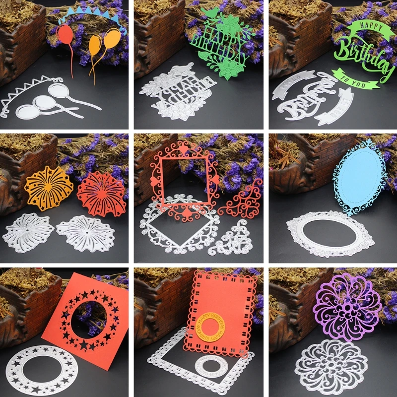 

Happy Birthday Embossing Metal Steel Cutting Dies Stencils Scrapbooking Album 87HB