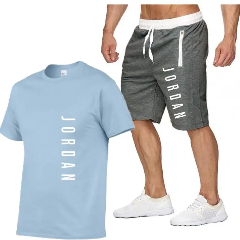 

Sports jacket suit sports shirt men's running shorts football workout clothes men 2 pieces of workout clothes sportswear Tshirts
