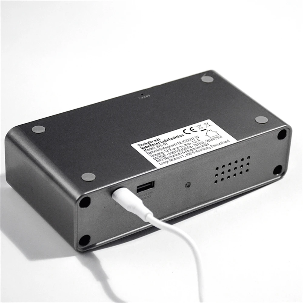 

Digital Alarm Clock with Wireless Charger LED Desk Alarm Clock With Thermometer And Time Wireless Charger For Home Office