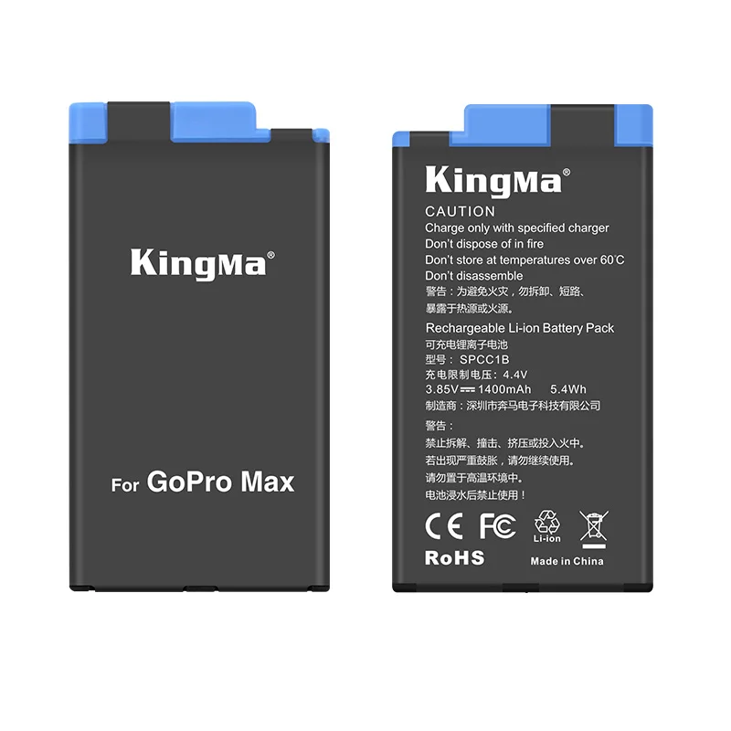 2 шт. для GoPro MAX батареи + LED Смарт зарядное устройство Go Pro Hero 8 аксессуары