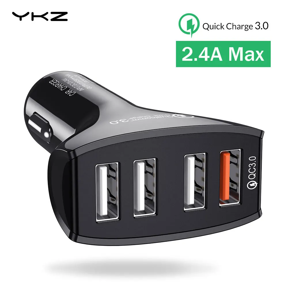Автомобильное зарядное устройство YKZ USB Quick Charge 3 0 адаптер быстрой зарядки для