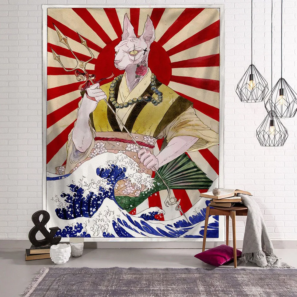 Гобелен для серфинга в японском стиле укиё-э канагава ретро коврик сна Харадзюку