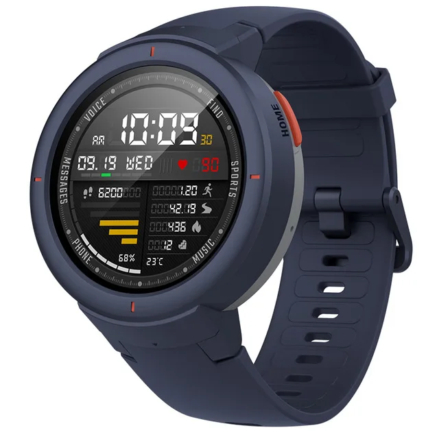 Xiao mi Amazfit Verge английская версия Смарт-часы Huami mi 1,3 дюймов AMOLED экран Улучшенный HR сенсор gps IP68 водонепроницаемый - Цвет: Dark Blue