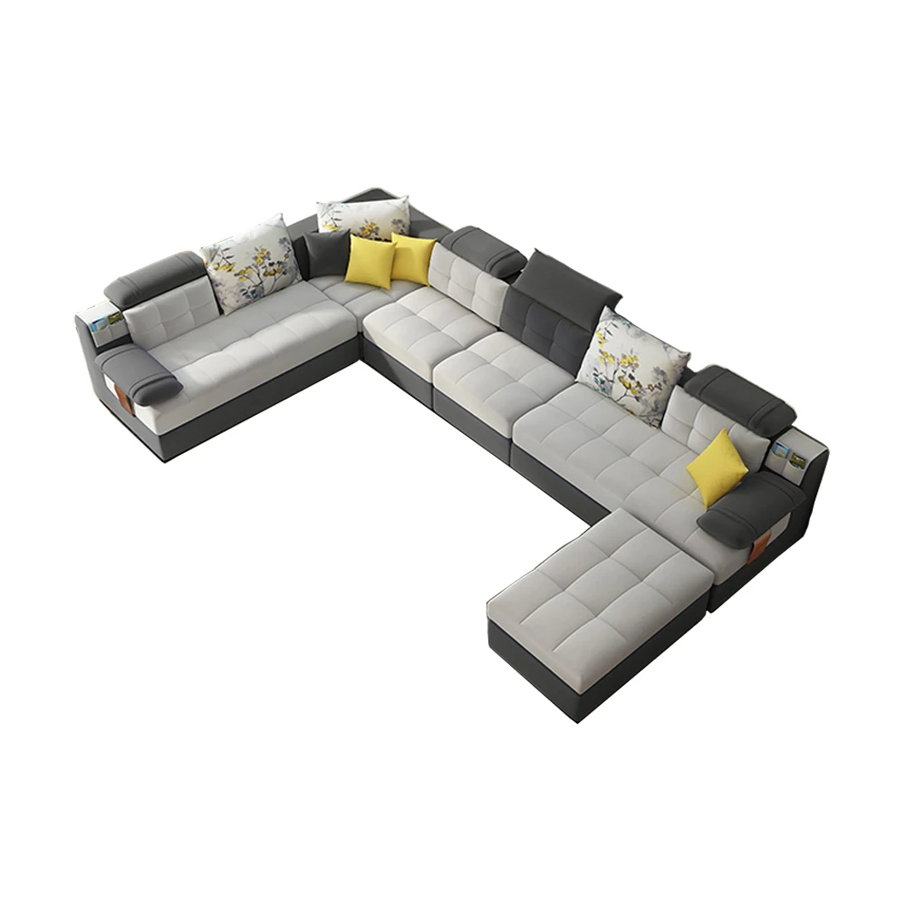 

Living Room Sofa set U Home Furniture modern linen hemp fabric sectional sofas American country muebles de sala moveis para casa