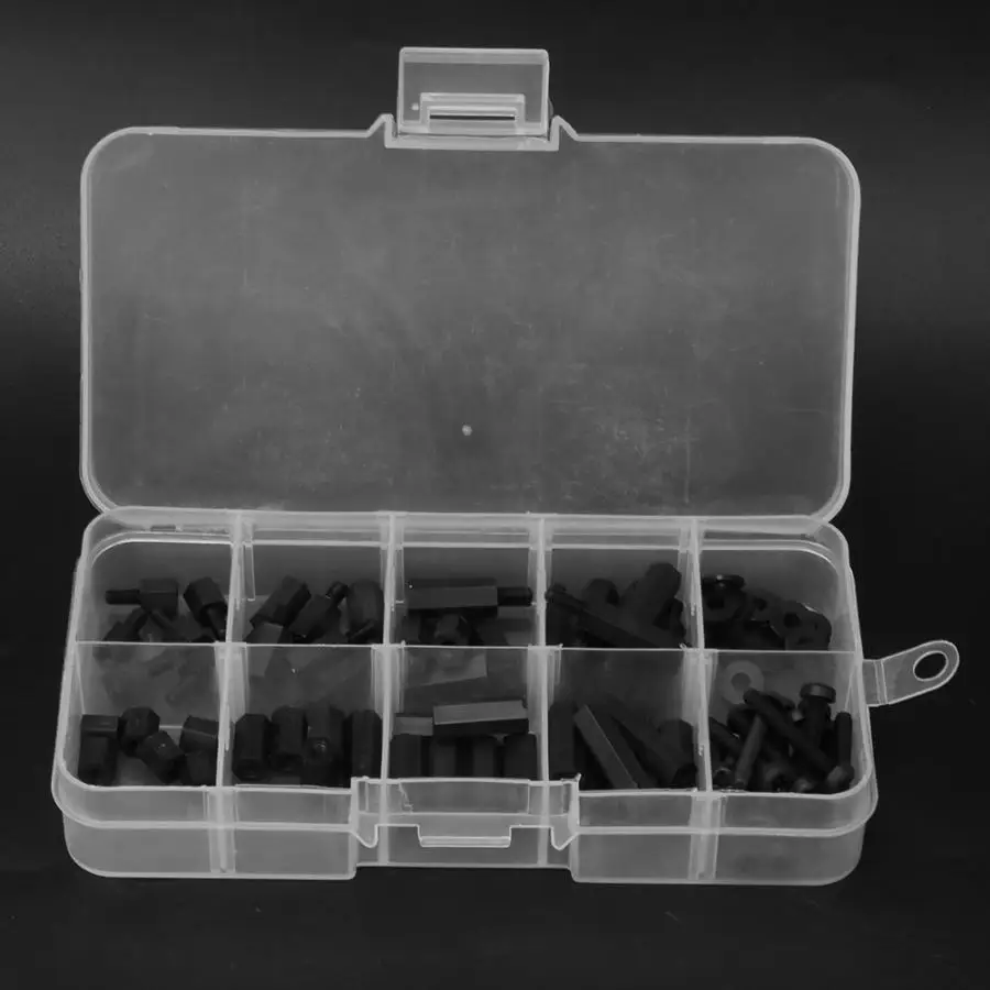 Болт и гайка 88 шт./кор. черный нейлоновый шестигранный винт шестигранные гайки