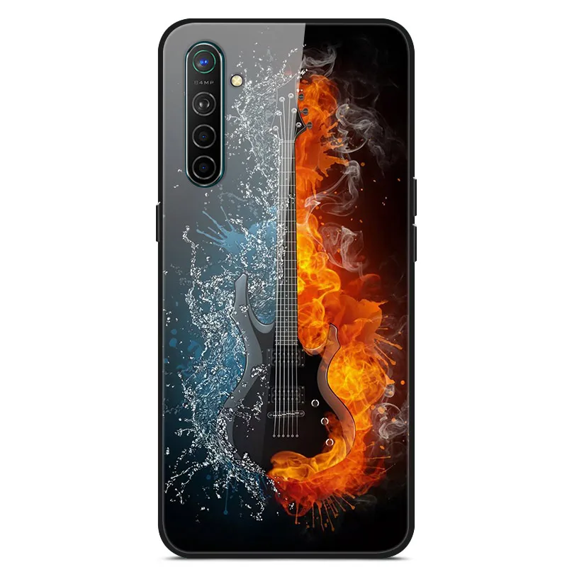 Чехол для Oppo Realme X2, чехол из закаленного твердого стекла для Oppo Realme XT X2 Pro, чехол, мягкий силиконовый бампер с принтом