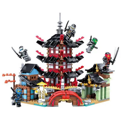 no color box Ninja Temple 737+pcs DIY Building Block Sets educational Toys for Children Compatible ninjagoes - Цвет: no color box