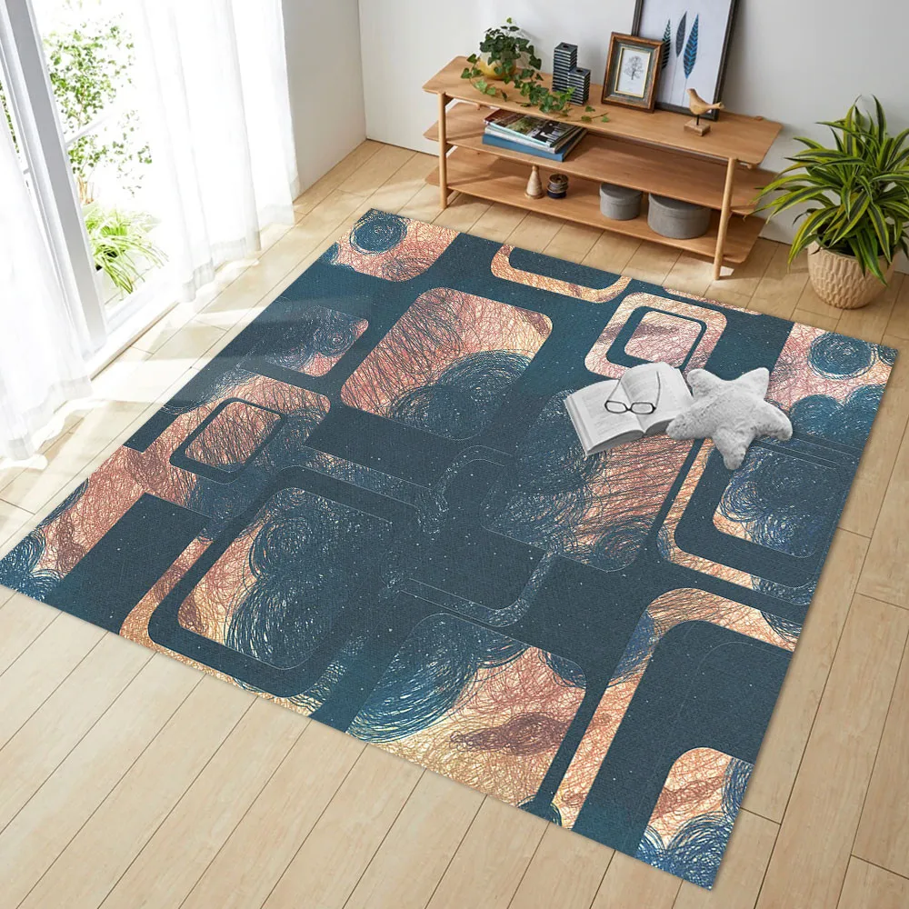 Черно белый мягкий фланелевый коврик с геометрическим рисунком для спальни