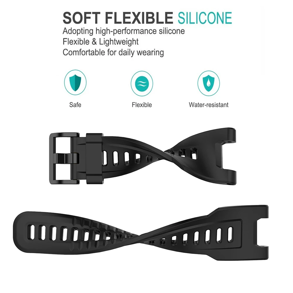 Replacement Strap For Huami Amazfit T rex Strap Silicone Watchband For Amazfit T-Rex/T-Rex Pro Strap With Black Protector Case