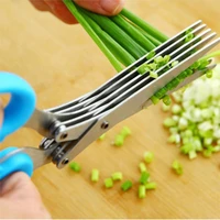 creative 5 layers stainless steel kitchen scissors kitchen tools five green onion cut multifunction knife kitchen accessories