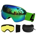 LOCLE лыжные очки с 2 линзами, незапотевающие сферические лыжные очки UV400, лыжные очки для сноуборда и мотокросса, лыжные очки с яркими линзами