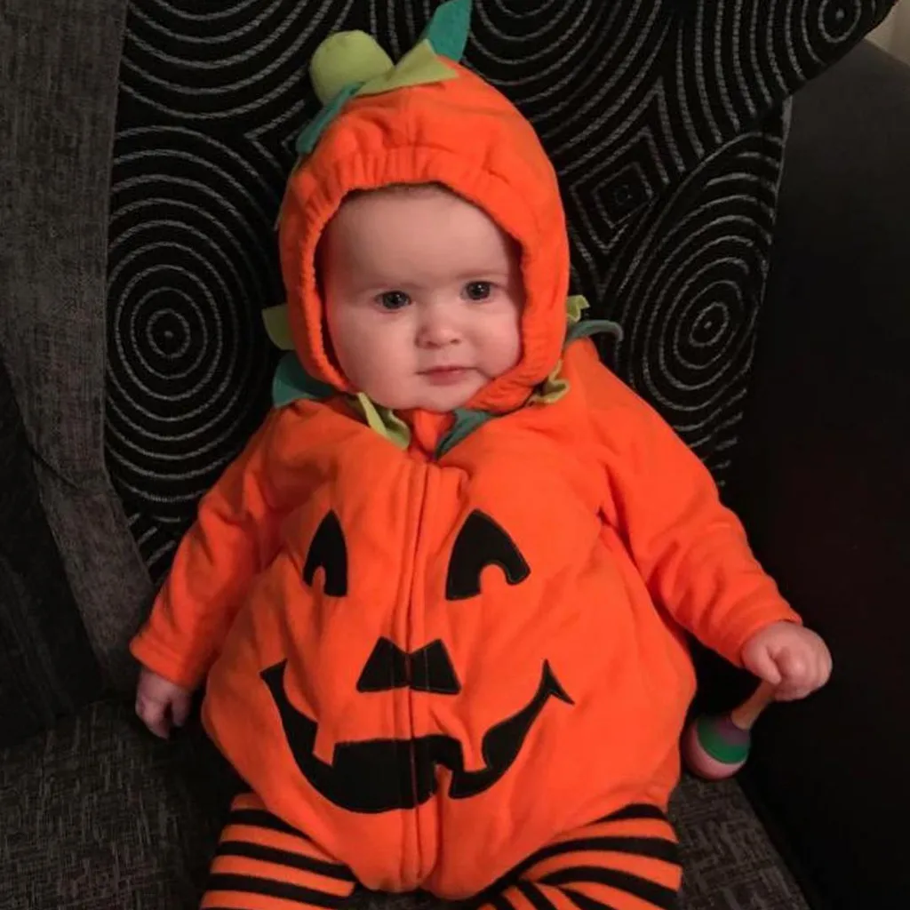 Детская одежда на Хэллоуин комбинезон молнии с капюшоном для новорожденных