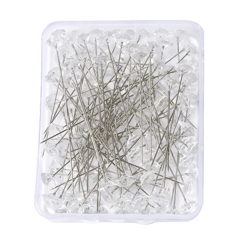 Иглы для шитья прозрачные блестящие серебристые 50 шт. |