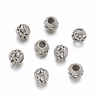 50pc european beads metal charm beads loose spacer bead rondelle for jewelry making diy bracelet necklace 11x9mm hole 4 5mm