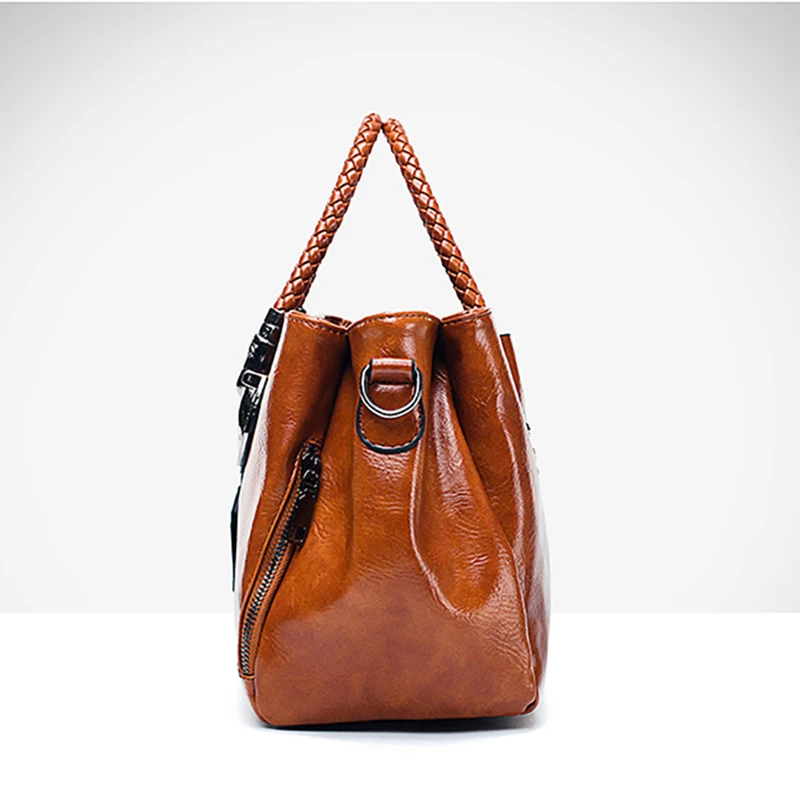 Винтажные роскошные женские сумки из кожи с масляным воском дизайнерские Boston Sac a