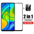 2 в 1 прозрачное Защитное стекло для Xiaomi Redmi Note 10 9 8 Pro Max Global полное покрытие стекло для объектива для Xiaomi Redmi 9S 8T