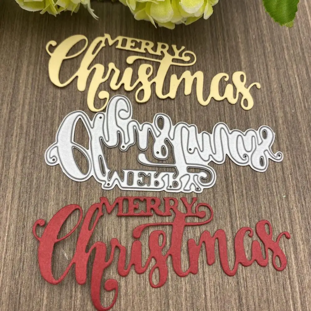 

40*93mm Merry Christmas letters Die Cut Letter Metal Cutting Dies Stencil Scrapbooking Embossing New Christmas Craft Dies