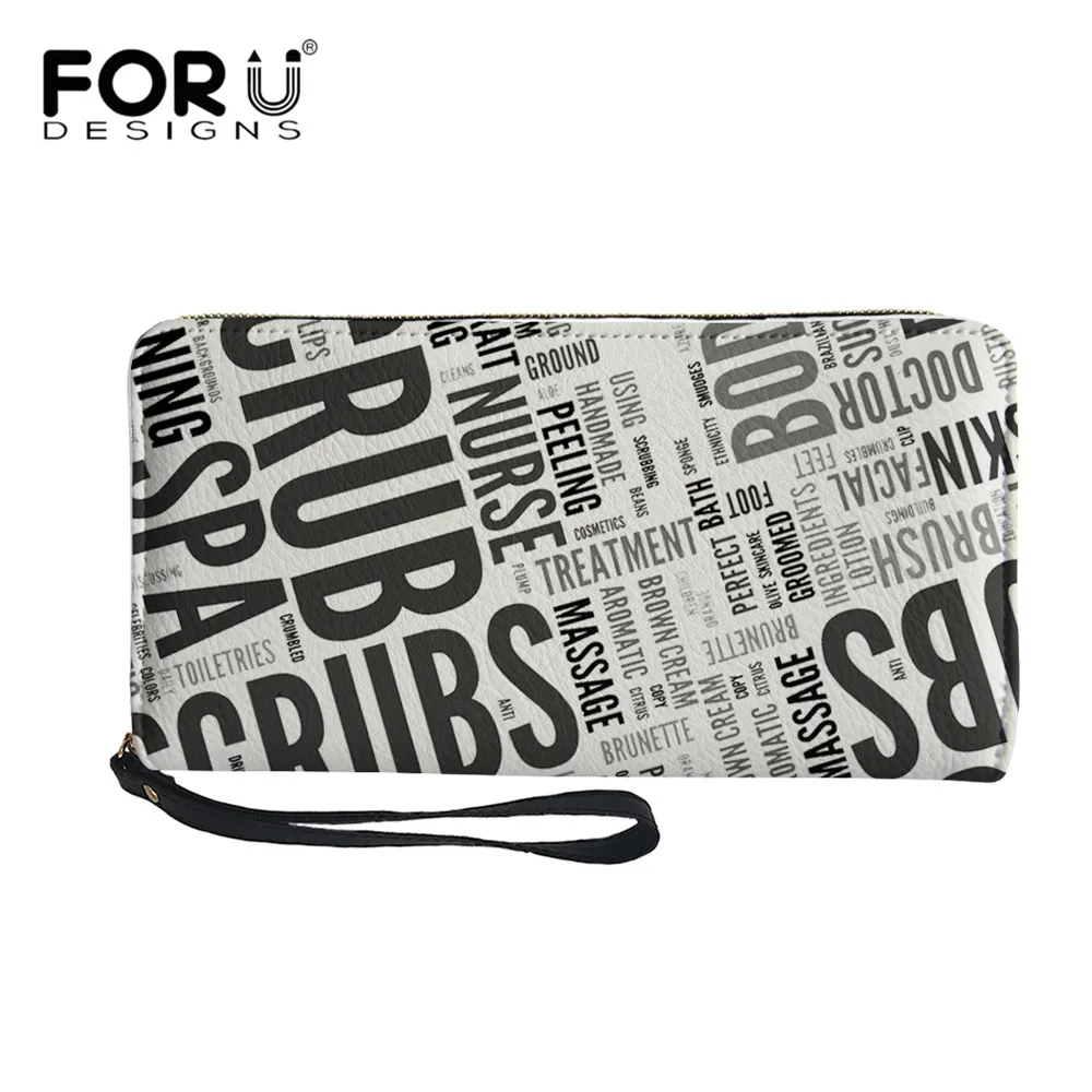 

Кошелек FORUDESIGNS для девочек, длинный женский бумажник с постером и надписью, модный дорожный водонепроницаемый держатель для карт, дамские м...