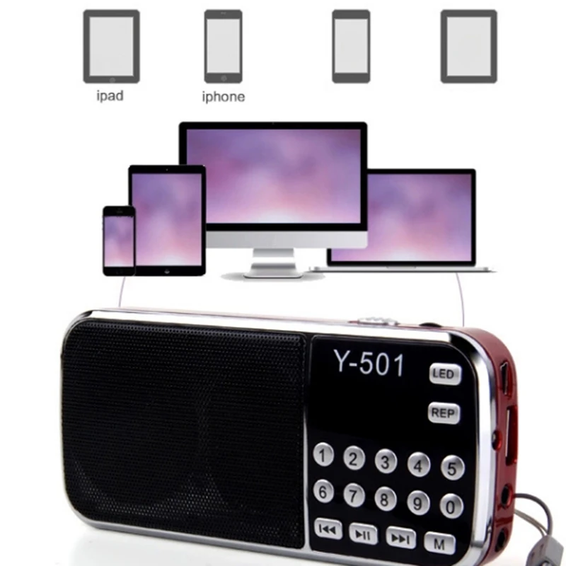 Y-501 цифровой портативный o LCD fm-радио динамик USB Mp3 музыкальный плеер | Электроника