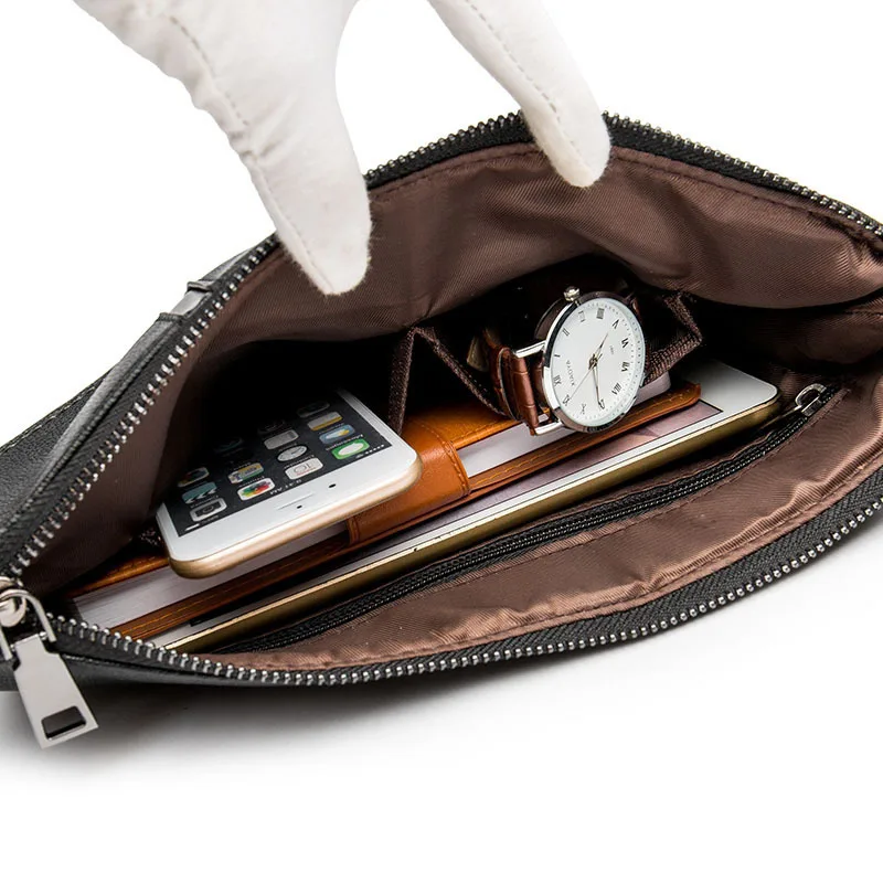 

Edition Splicing Coriaceous Hand Bag Male Money Envelope Bag High-capacity Soft Leather Business Bag Briefcase Men