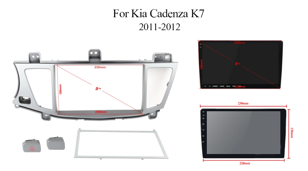 

9 "Автомобильный Радио фасции рамка для лица установка панель приборной панели отделка комплект для Kia Cadenza K7 2014-2019