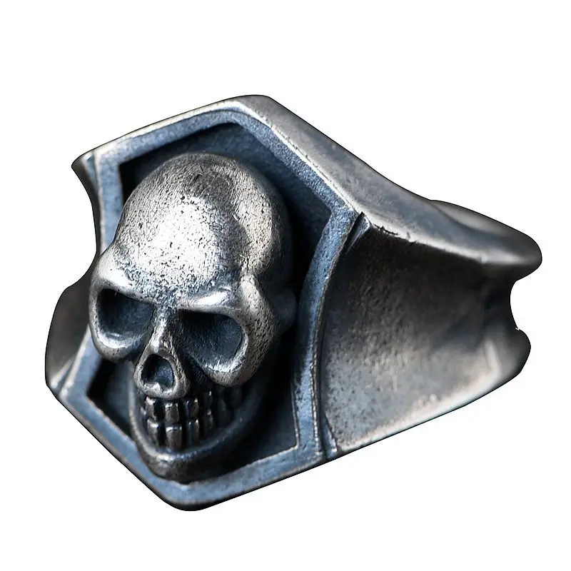 

High Grade Luxury Silver Ring 925 Men's Ring Skull Fashion Jewelry Finding Sterling Silver Ring For Best Gift Supplier