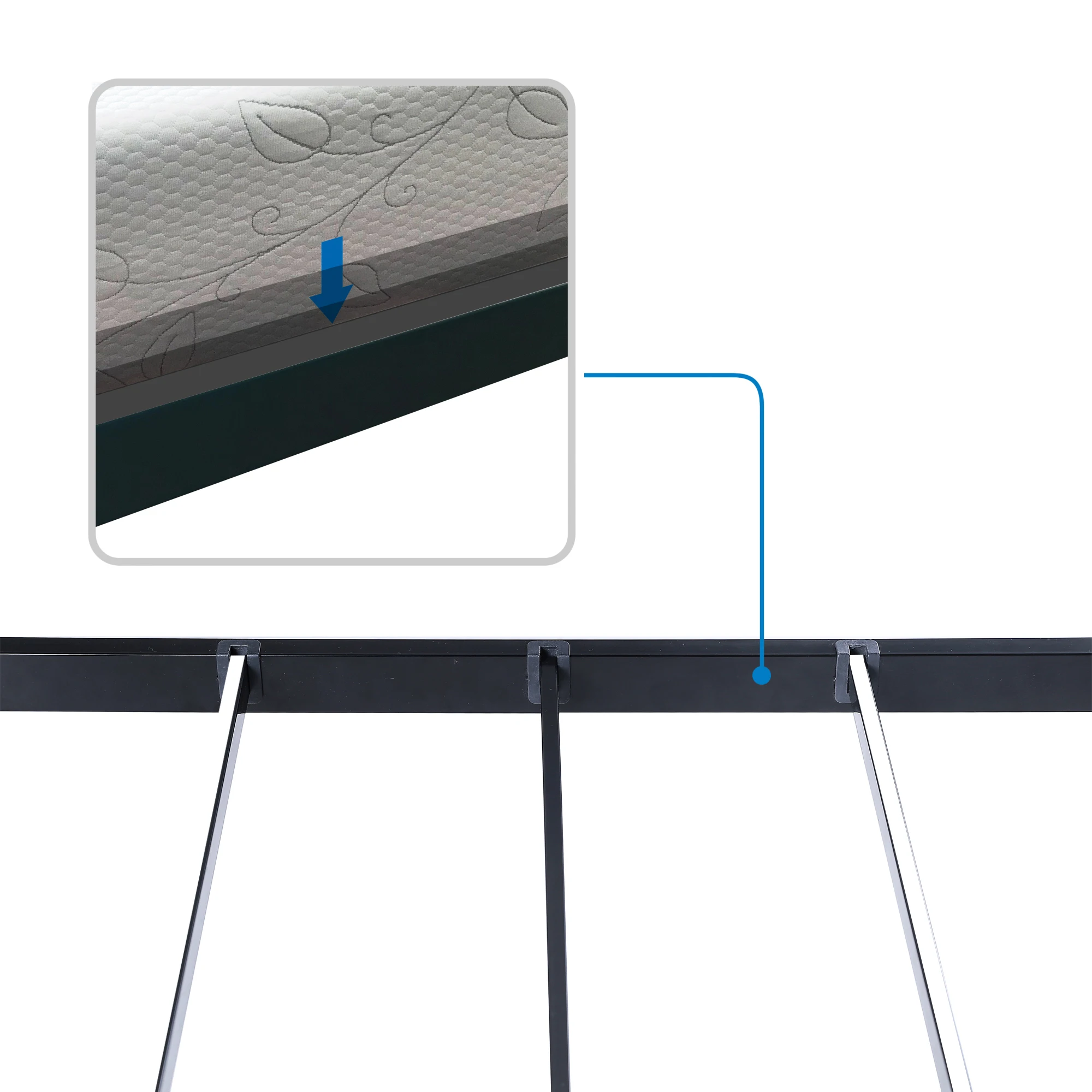 

14" Heavy-Duty Metal Bed Frame with Slats Durable Platform Bed Frame Mattress Foundation Bedroom Furniture Twin to King Sizes