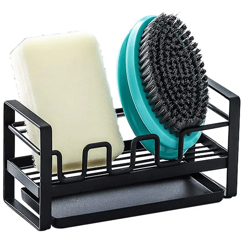 

for Kitchen Sink Organizer Caddy Brush Holder Cleaning Soap Brush Drain Rack with Drain Tray, Multifunction