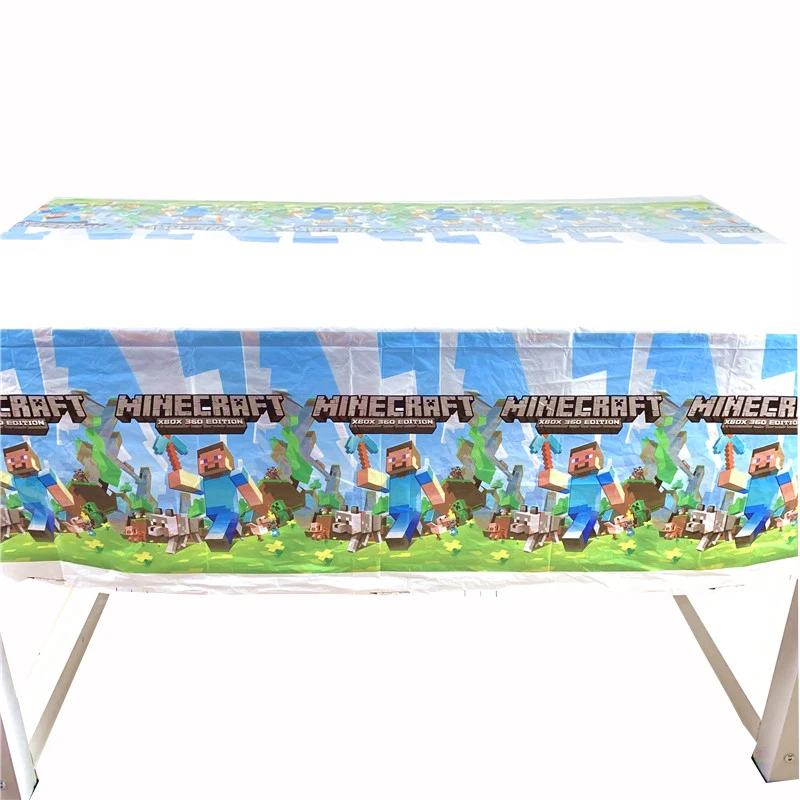 

Mining Pixel Game Party Supplies Paper Plate Cup Straws Napkin Tableware Kids Birthday Party Decor Banner Baby Shower Tablecloth