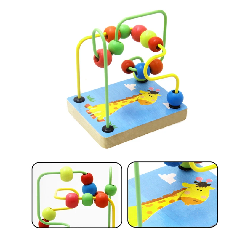 Детский Красочный Деревянный Мини-лабиринт с бусинами математическая игрушка