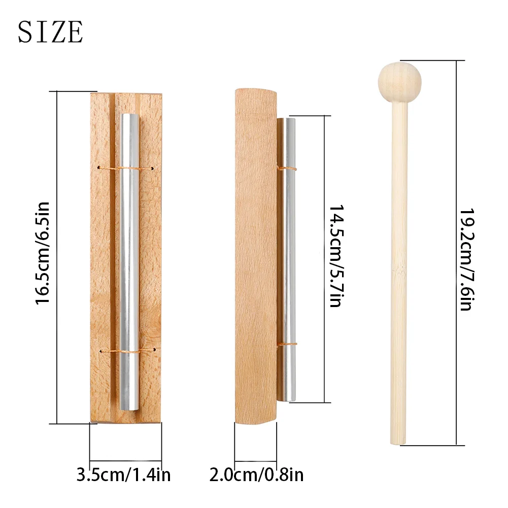 

High Quality Percussion Instrument 1-Tone Percussion Trio Solo Chime For Meditation Classroom Use Sound Therapy Wood Color