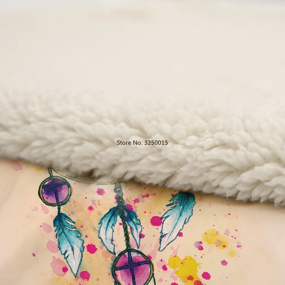 Квадратное шерстяное одеяло с принтом ветряных колокольчиков покрывало для