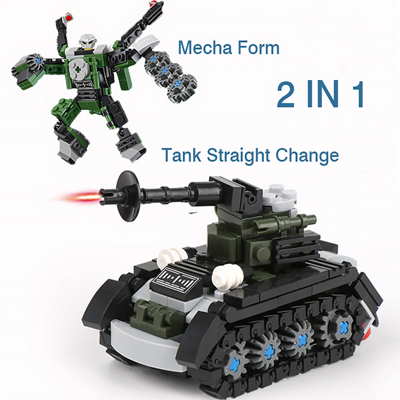 

8 In 1 Building Blocks Kit Tank Toys Deformation Robot Children Construction Transformation Car Bricks Toys Birthday Gift 40016