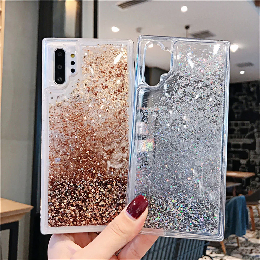 Блестящий чехол для телефона Huawei P20 P30 Lite Pro Nova 3 3i 5 5i Золотой и Серебряный с зыбучим