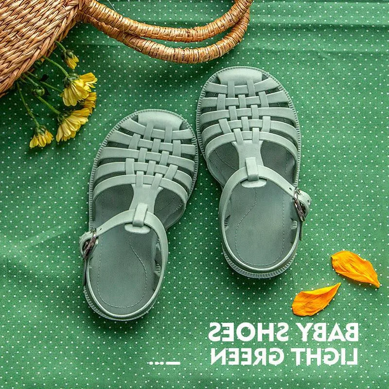 

Сандалии-гладиаторы детские из ПВХ, мягкие пляжные босоножки с кристаллами, плоская подошва, Повседневная летняя обувь, для мальчиков и дев...