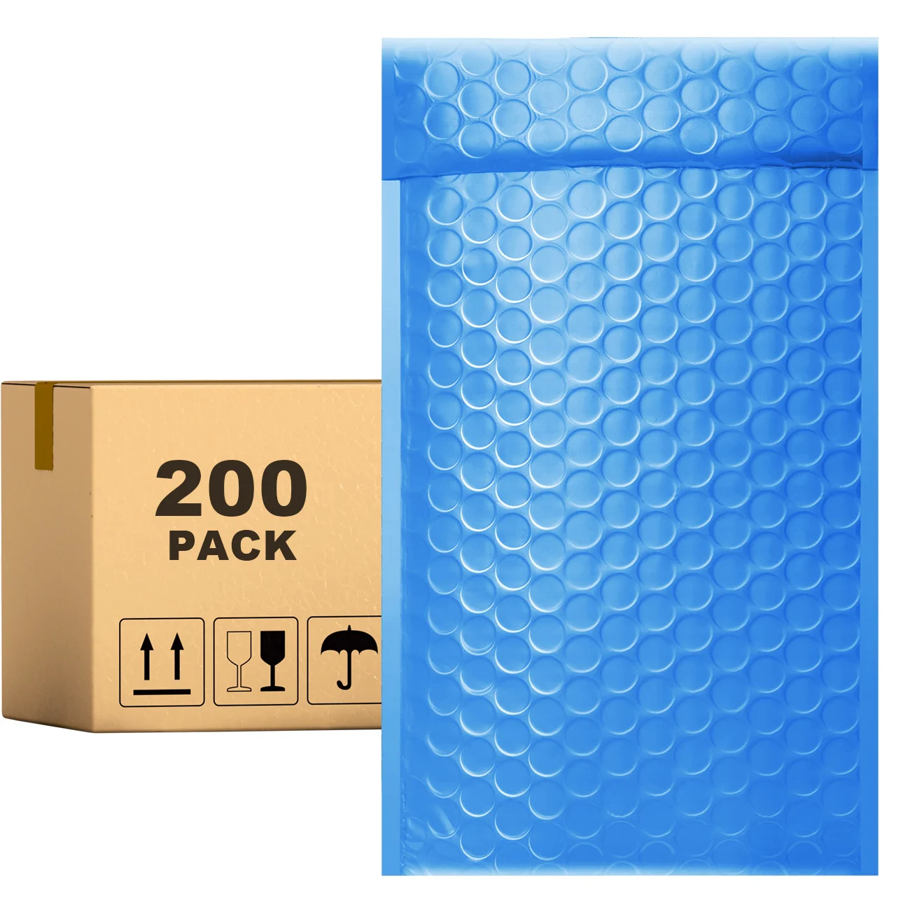 

Поли-пузырчатые конверты PACKAPRO 7x10 синие мягкие конверты 200 шт. для упаковки, отправки, доставки...