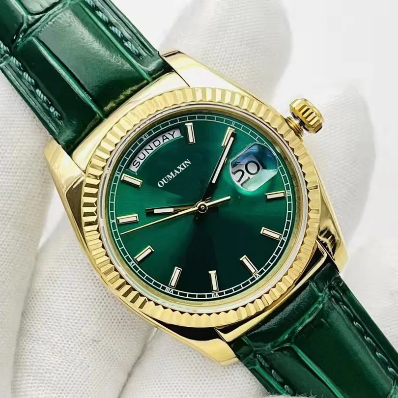 

Luxury brand 40mm men's watch automatic mechanical sapphire glass green dial ceramic bezel men's clock