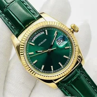 luxury brand 40mm mens watch automatic mechanical sapphire glass green dial ceramic bezel mens clock